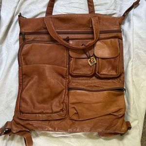 Piel leather convertible bag to backpack